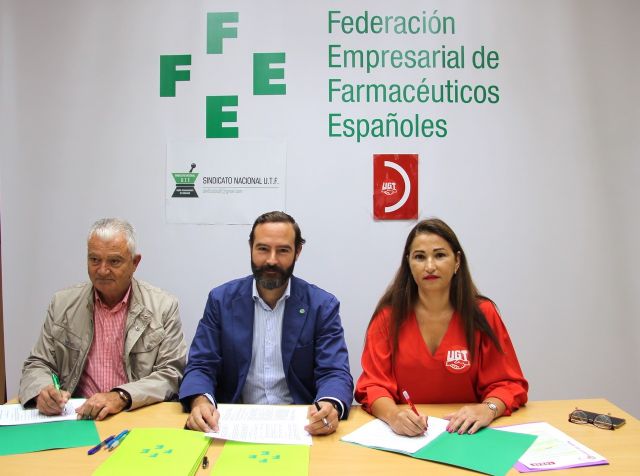 Firmado el XXV convenio colectivo estatal de oficinas de farmacia entre FEFE y los sindicatos UGT y UTF - 1, Foto 1