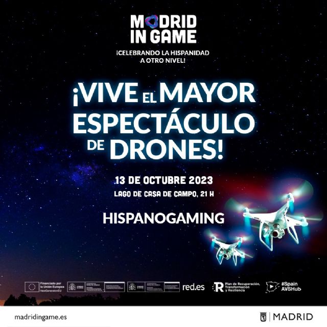 El Ayuntamiento de Madrid iluminará la noche madrileña con un espectáculo audiovisual récord en España: 300 drones recrearán un viaje desde Hispanidad hasta nuestros días - 1, Foto 1