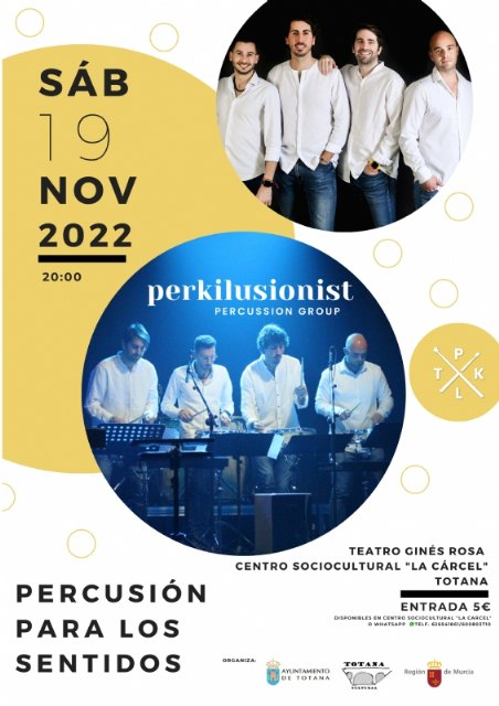 La agrupación musical “Perkilusionist” se estrenará en Totana el próximo sábado 19 con “Percusión para los sentidos” - 2, Foto 2