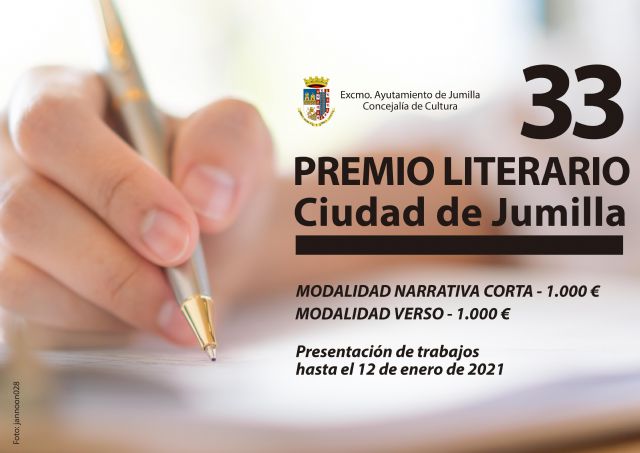 Mañana finaliza el plazo para presentar trabajos al XXXIII Premio Literario Ciudad de Jumilla - 1, Foto 1