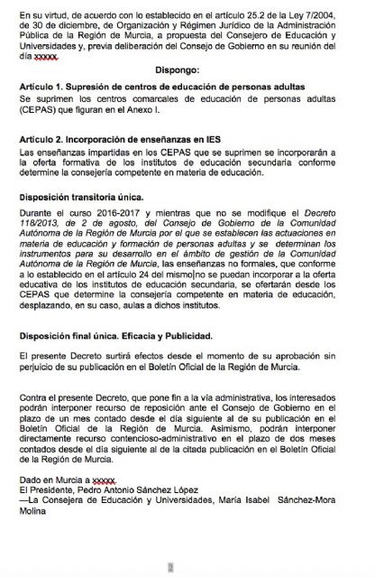 El PSOE exige a la Consejería que mantenga y potencie la oferta actual de Educación de Adultos en la Región - 2, Foto 2