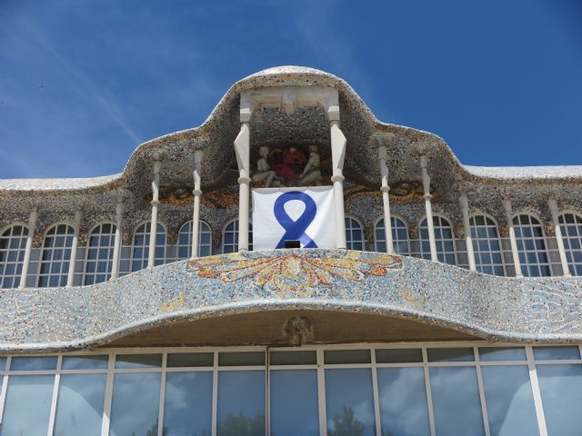 La Asamblea Regional luce un gran lazo azul con motivo del Día Internacional de la Fibromialgia y el SFC - 1, Foto 1