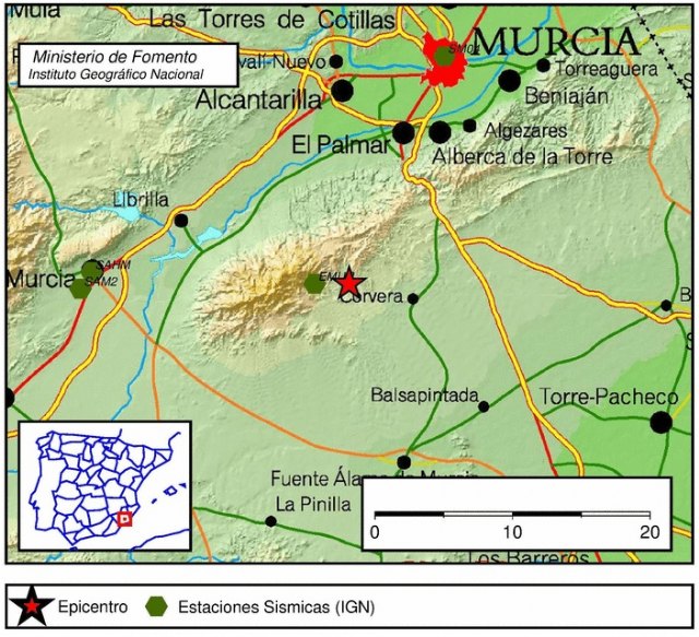 Movimiento sísmico de magnitud 2,8 en las proximidades de Corvera, término municipal de Murcia - 1, Foto 1