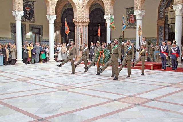 España. Sevilla. El General Cepeda Lucas, dio lectura del Real Decreto como Patrona de la Infantería la Virgen de la Inmaculada en Sevilla - 1, Foto 1