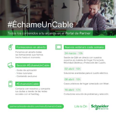 Schneider Electric lanza la iniciativa ‘Échame un Cable’, una serie de formaciones gratuitas - 1, Foto 1