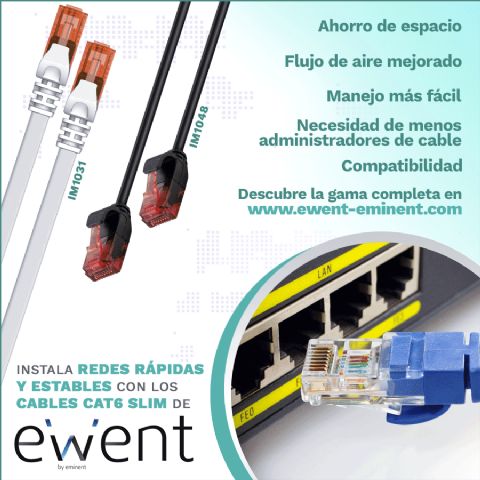 Ewent destaca las ventajas de los cables de red CAT6 SLIM - 1, Foto 1