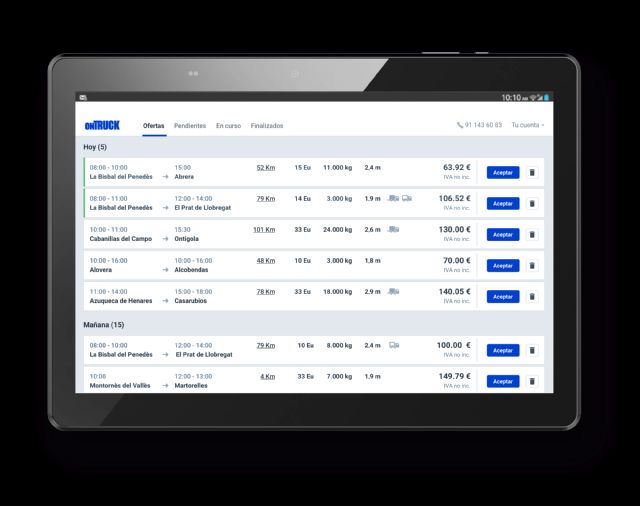 Ontruck lanza una herramienta web que permite a las flotas duplicar el número de cargas - 1, Foto 1