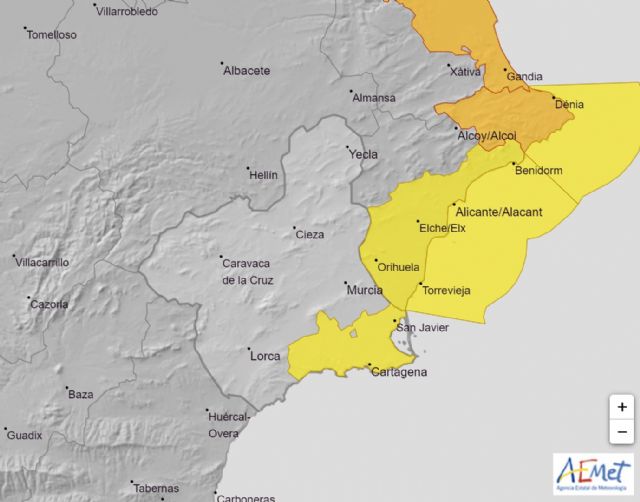 Alerta por lluvias hasta 20 litros en una hora y tormentas para mañana viernes en el Campo de Cartagena y Mazarrón - 1, Foto 1