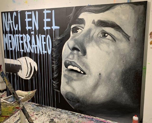 Milbby y el artista René Mäkelä homenajean a Serrat en el CC Glòries con una espectacular obra pictórica - 1, Foto 1