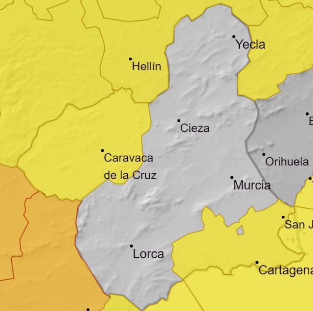 La Agencia Estatal de Meteorología actualiza avisos de nivel amarillo para hoy en la Región de Murcia - 1, Foto 1