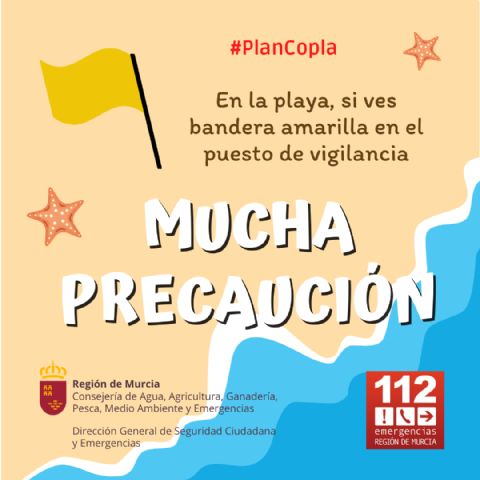 Los puestos de vigilancia de playas del Plan Copla han abierto hoy viernes con una bandera amarilla en La Manga (San Javier) - 1, Foto 1