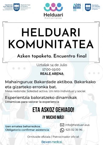 La soledad, tema central del evento final de Helduari Komunitatea mañana en el auditorio del Reale Arena - 1, Foto 1