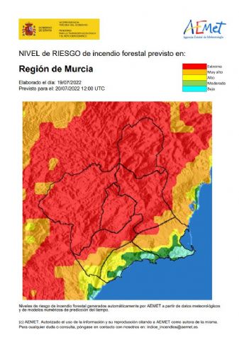 El nivel de riesgo de incendio forestal es hoy EXTREMO en toda la Región, excepto en el Litoral donde es alto - 1, Foto 1