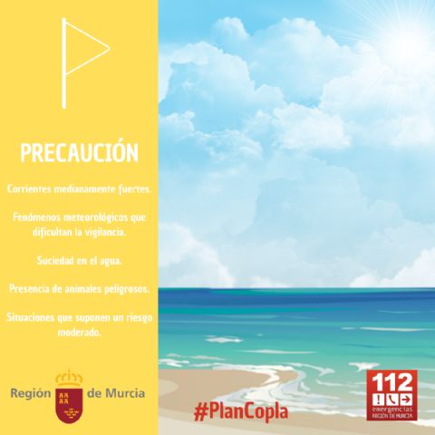 Los puestos de vigilancia de playas del Plan Copla abren hoy martes 16 de agosto con 10 banderas amarillas - 1, Foto 1