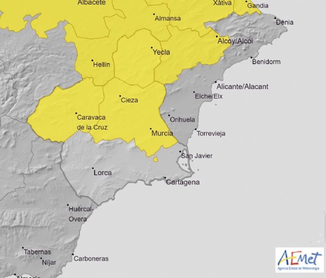 La Agencia Estatal de Meteorología emite para mañana día 21, un boletín de aviso de fenómenos meteorológicos adversos nivel AMARILLO por temperaturas máximas en la Región de Murcia - 1, Foto 1