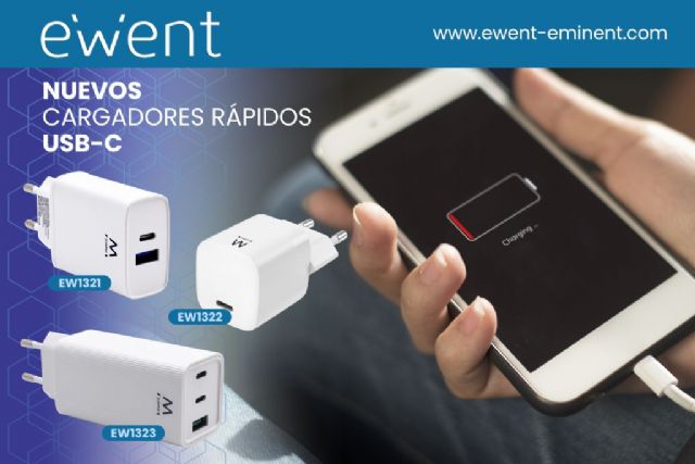 Ewent presenta sus nuevos cargadores UBS y USB-C para cargas rápidas - 1, Foto 1