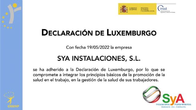 SyA Instalaciones explica qué es la Declaración de Luxemburgo y la salud laboral - 1, Foto 1