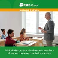 FSIE Madrid sobre el calendario escolar y el horario de apertura de los centros - 1, Foto 1