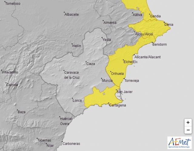 Meteorología advierte de lluvia hasta 15 litros en una hora en el Campo de Cartagena y Mazarrón el jueves - 1, Foto 1