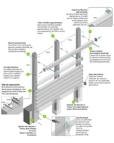 Cómo instalar celosía de perfiles decoratvios en composite, según Neoture - 1, Foto 1