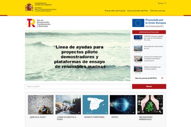 El Ministerio para la Transición Ecológica y el Reto Demográfico estrena nueva página web del Plan de Recuperación - 1, Foto 1