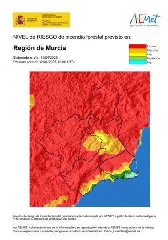 El nivel de riesgo de incendio forestal previsto para hoy es muy alto o extremo en toda la Región - 1, Foto 1