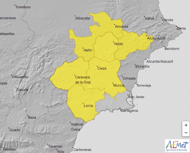 Agencia Estatal de Meteorología amplía la zona de fenómenos adversos de nivel amarillo - 1, Foto 1