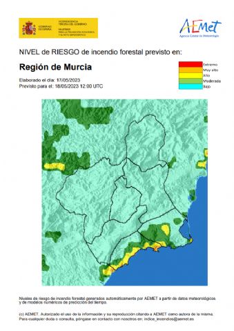 El nivel de riesgo de incendio forestal previsto para hoy jueves es bajo o moderado en toda la Región - 1, Foto 1