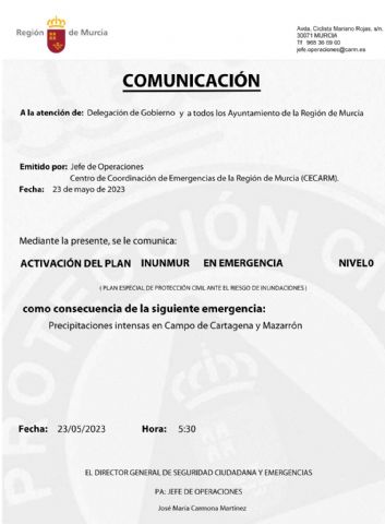 La Dirección General de Seguridad Ciudadana y Emergencias activa el nivel 0 del Plan Especial de Protección Civil ante Riesgo de Inundaciones - 1, Foto 1