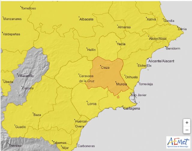 Meteorología empeora el pronóstico del tiempo para la Región esta tarde, con nivel naranja en la Vega del Segura - 1, Foto 1