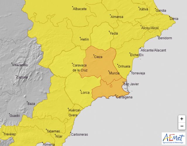 Meteorología amplía sus avisos por lluvias y tormentas para hoy en toda la Región. Nivel naranja por lluvia en la Vega del Segura y Campo de Cartagena - 1, Foto 1