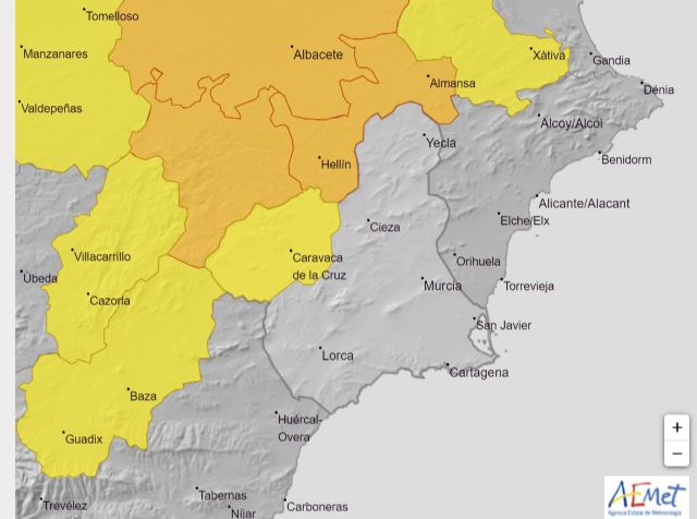 Aviso amarillo de fenómenos adversos por lluvias y tormentas en el Noroeste en la Región de Murcia - 1, Foto 1