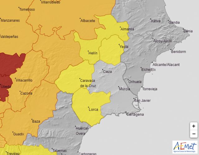 ACTUALIZACIÓN DE AVISOS POR TEMPERATURAS MÁXIMAS: Hoy puede llegarse a los 39º-40º en el Guadalentín y el Noroeste - 1, Foto 1