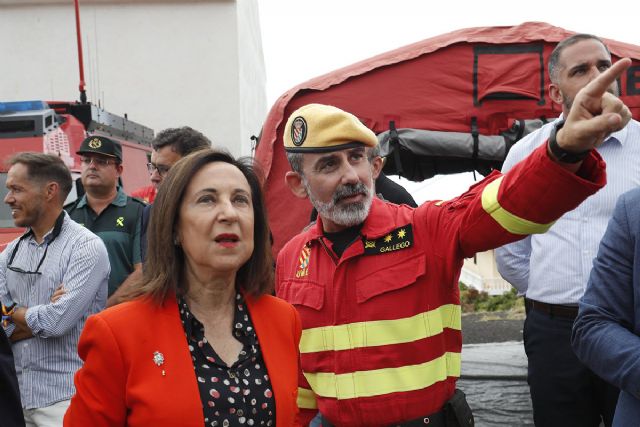 Robles visita las zonas afectadas por el incendio forestal de La Palma, en cuya extinción participa la UME - 1, Foto 1