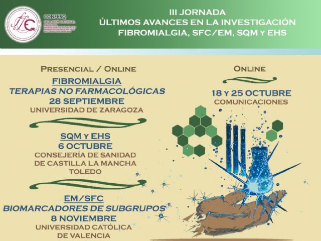 CONFESQ lanza las III Jornadas de Investigación en Fibromialgia, Encefalomielitis Miálgica, SQM y EHS - 1, Foto 1