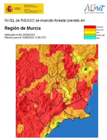 Riesgo de incendio forestal muy alto o extremo en la mayor parte de la Región de Murcia - 1, Foto 1