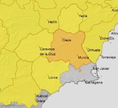 Meteorología establece aviso de nivel amarillo y naranja, para mañana en la Región de Murcia - 1, Foto 1