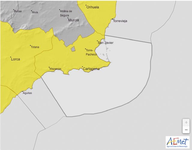 Aviso amarillo por fenómenos costeros en Campo de Cartagena y Mazarrón para mañana domingo - 1, Foto 1