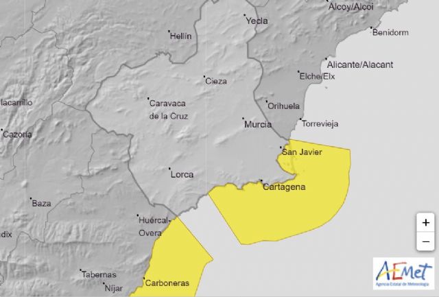 La Agencia Estatal de Meteorología informa de avisos por fenómenos adversos en la Región de Murcia - 1, Foto 1
