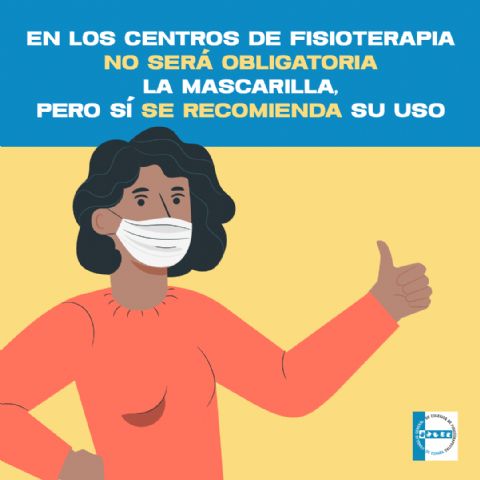 El Consejo General de  Colegios de Fisioterapeutas de España recomienda el uso de la mascarilla en los centros de fisioterapia - 1, Foto 1