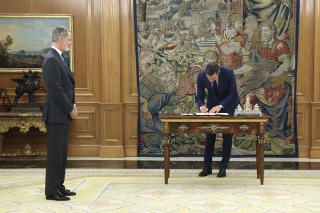 Pedro Sánchez asiste al acto de sanción de la reforma del artículo 49 de la Constitución. Pool TVE, Foto 1