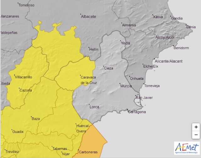 Actualización: La Agencia Estatal de Meteorología informa de fenómenos adversos de nivel amarillo en la Región de Murcia - 1, Foto 1