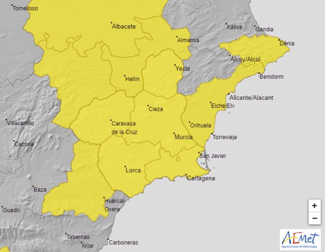 Meteorología advierte de rachas de viento de hasta 70 km/h mañana martes en toda la Región (aviso amarillo) - 1, Foto 1