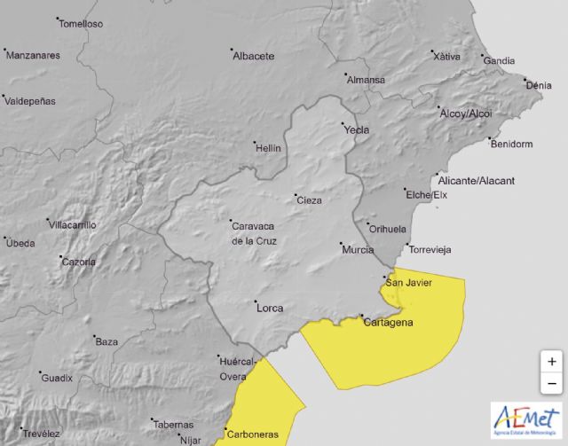 La Agencia Estatal de Meteorología informa de avisos por fenómenos costeros adversos de nivel amarillo en la Región de Murcia - 1, Foto 1
