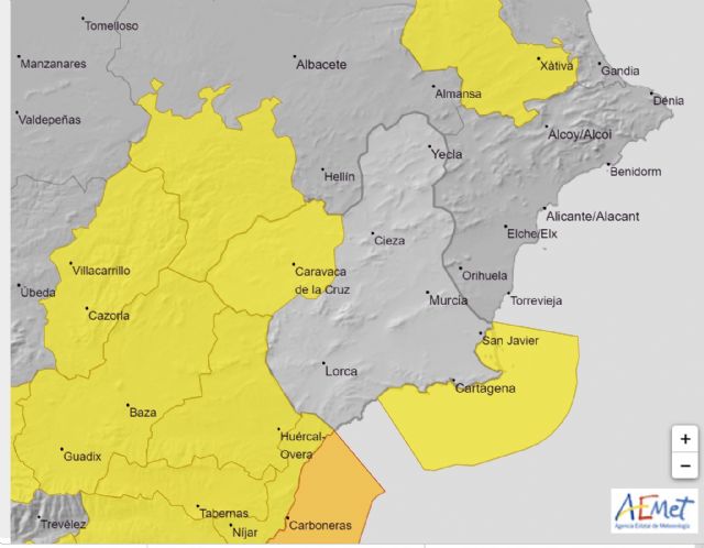 La Agencia Estatal de Meteorología ha actualizado su aviso de fenómenos meteorológicos en la Región de Murcia - 1, Foto 1