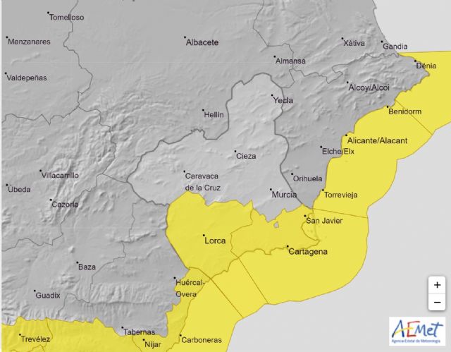 Meteorología actualiza aviso de fenómenos adversos por vientos y fenómenos costeros hoy 30 de marzo en la Región de Murcia - 1, Foto 1
