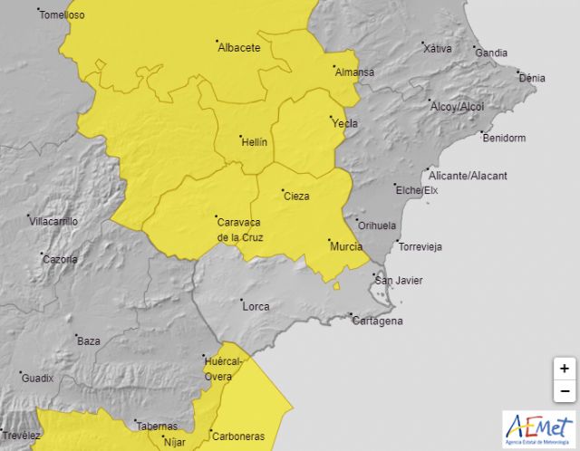 Meteorología emite aviso amarillo por tormentas para mañana por la tarde y noche en el Noroeste, Altiplano y Vega del Segura - 1, Foto 1