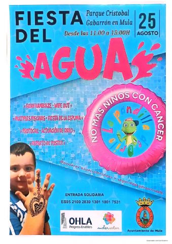 El Ayuntamiento de Mula organiza la “Fiesta del Agua Solidaria” para visibilizar el cáncer infantil - 1, Foto 1