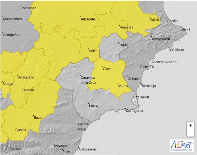 Meteorología emite para mañana 12 de agosto, aviso amarillo por temperaturas que pueden alcanzar los 38º en la Vega del Segura, Murcia - 1, Foto 1