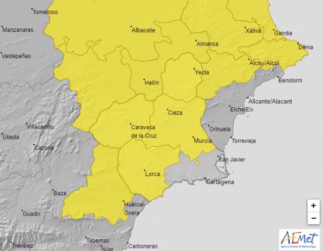 Meteorología amplía los avisos por lluvia y tormentas para hoy al Noroeste, Altiplano, Vega del Segura y Valle del Guadalentín, Foto 1